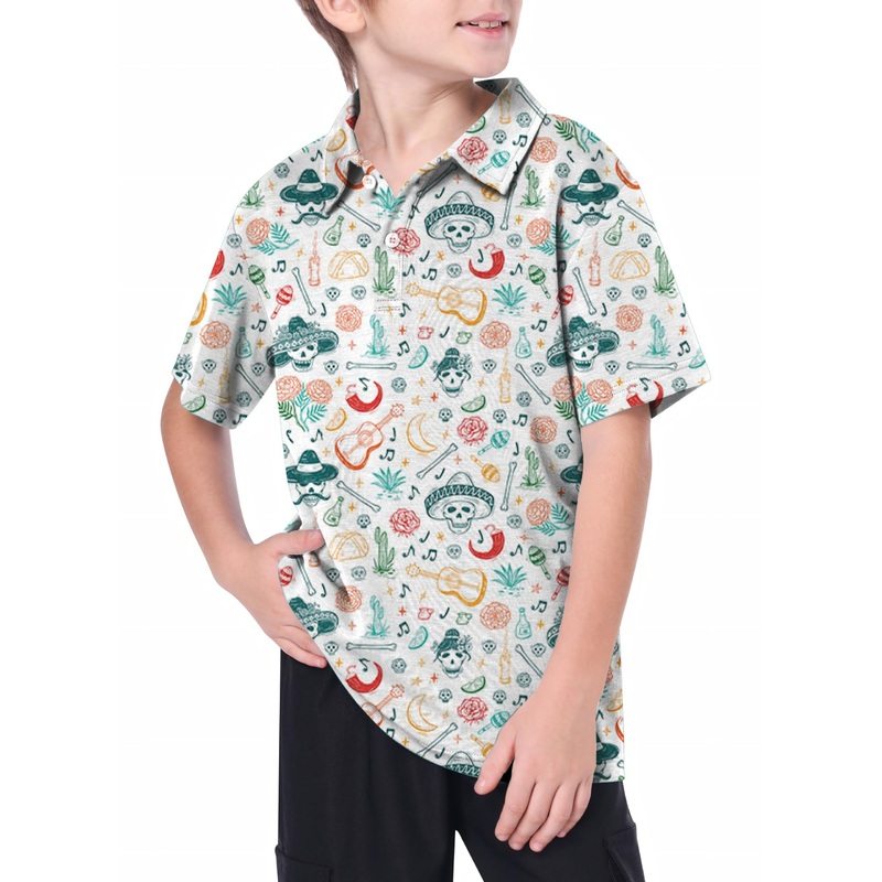 Youth skull Golf Polo|8Y|10Y|11Y|12Y|13Y|14Y|16Y