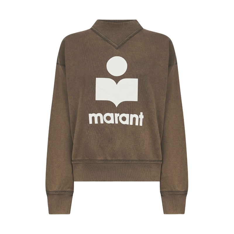 Brown cotton blend Moby logo sweatshirt