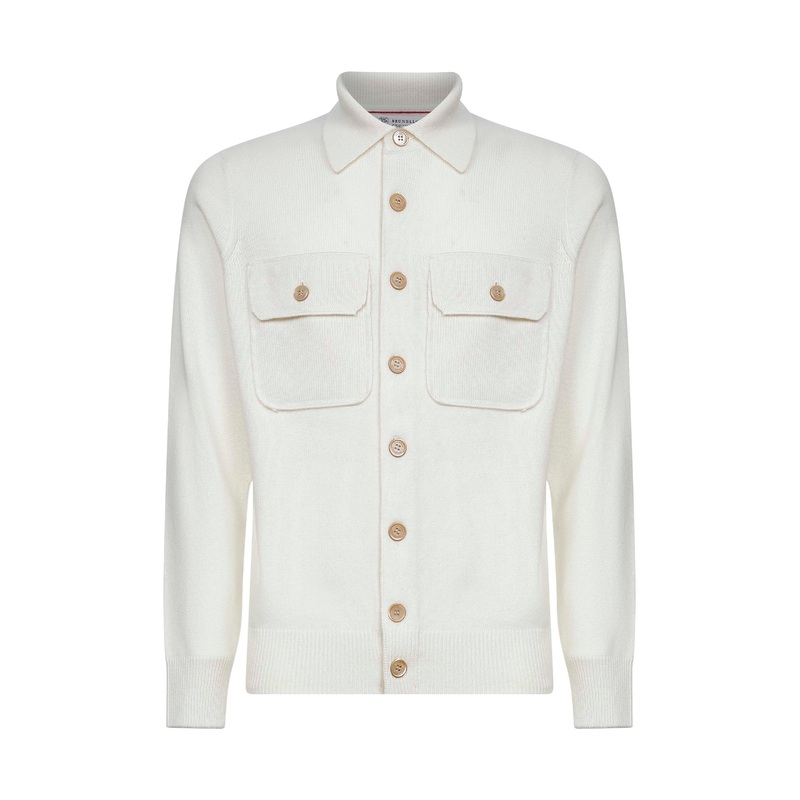 Ivory cashmere knit cardigan|50|52|48