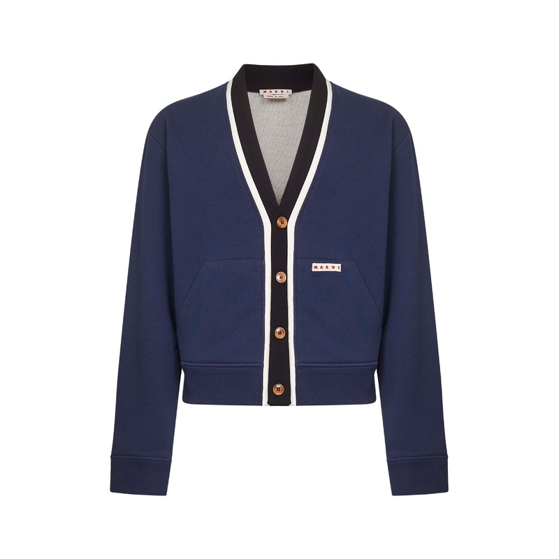 Blue organic cotton cardigan|46|48|50