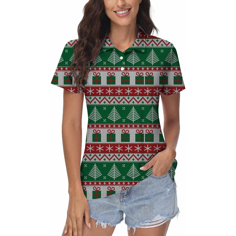 Christmas Tree Women’s Golf Polo