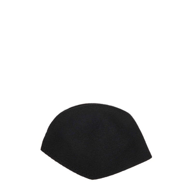 Black cashmere knit bucket hat