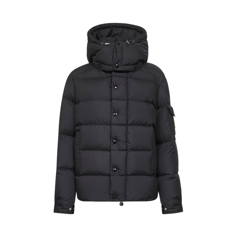 Black Moncler Maya 70 hooded short down jacket