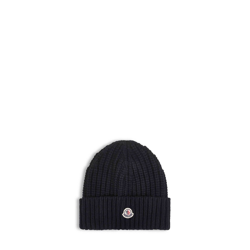 Black wool and cashmere beanie