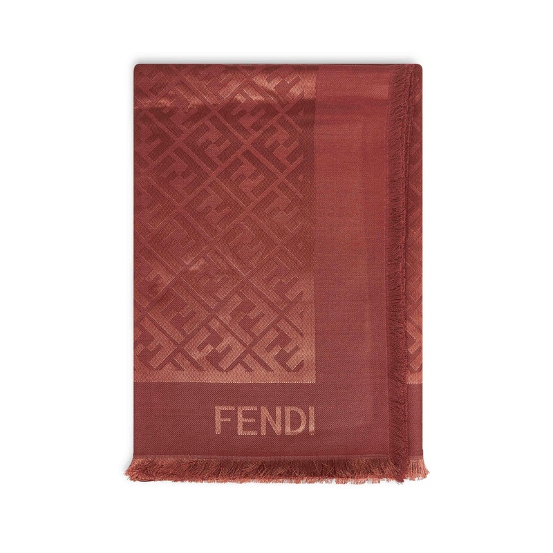 Brown silk and wool FF shawl|PZ