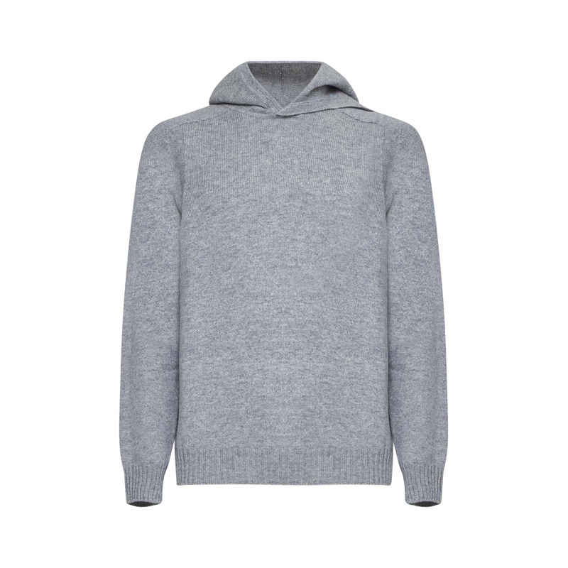 Grey Super Geelong wool hoodie