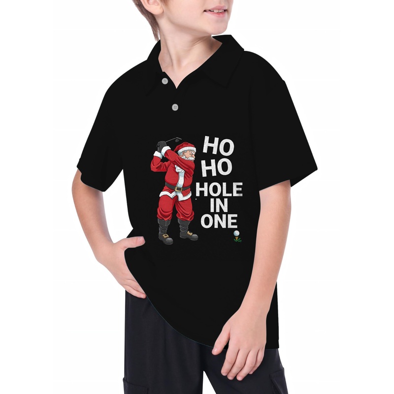 Youth Santa Claus Play Golf Christmas Golf Polo