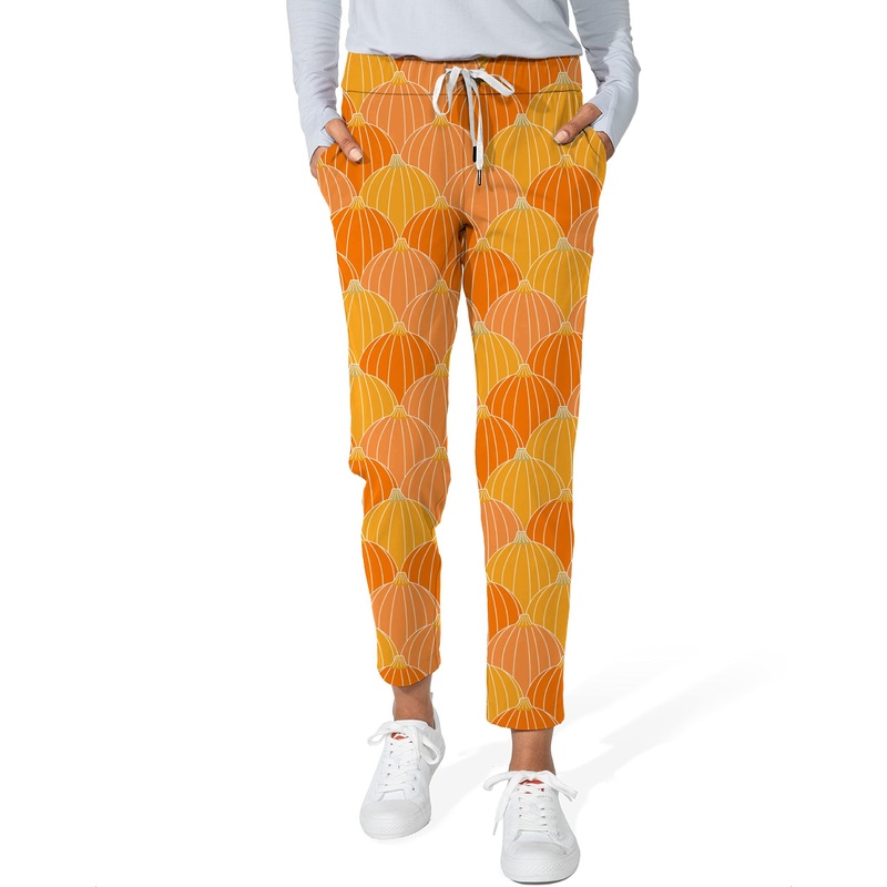 Halloween Thanksgiving Pumpkin Bones Women’s 7/8 Stretch Ankle Golf Pants