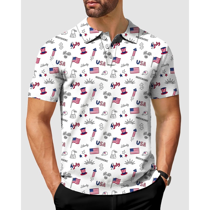 Men’s American flag Golf Polo|S|M|L|XL|2XL|3XL|4XL|5XL|6XL