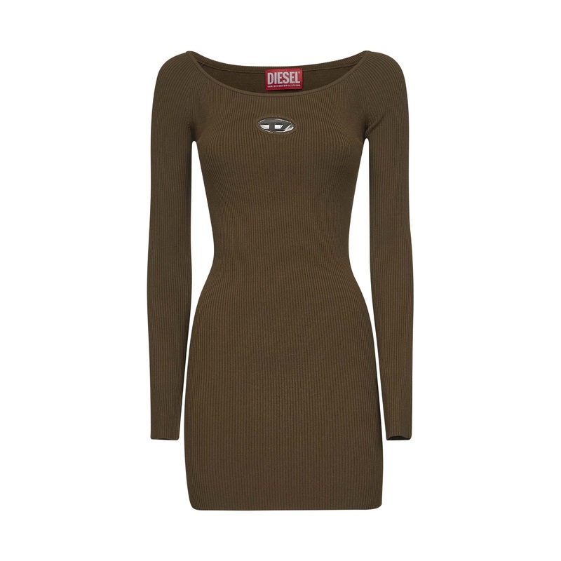 Green ribbed viscose M-Vera minidress