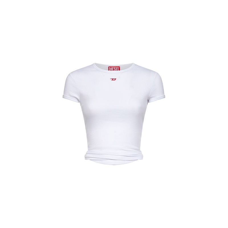 White ribbed cotton T-Bunny-Tail T-shirt