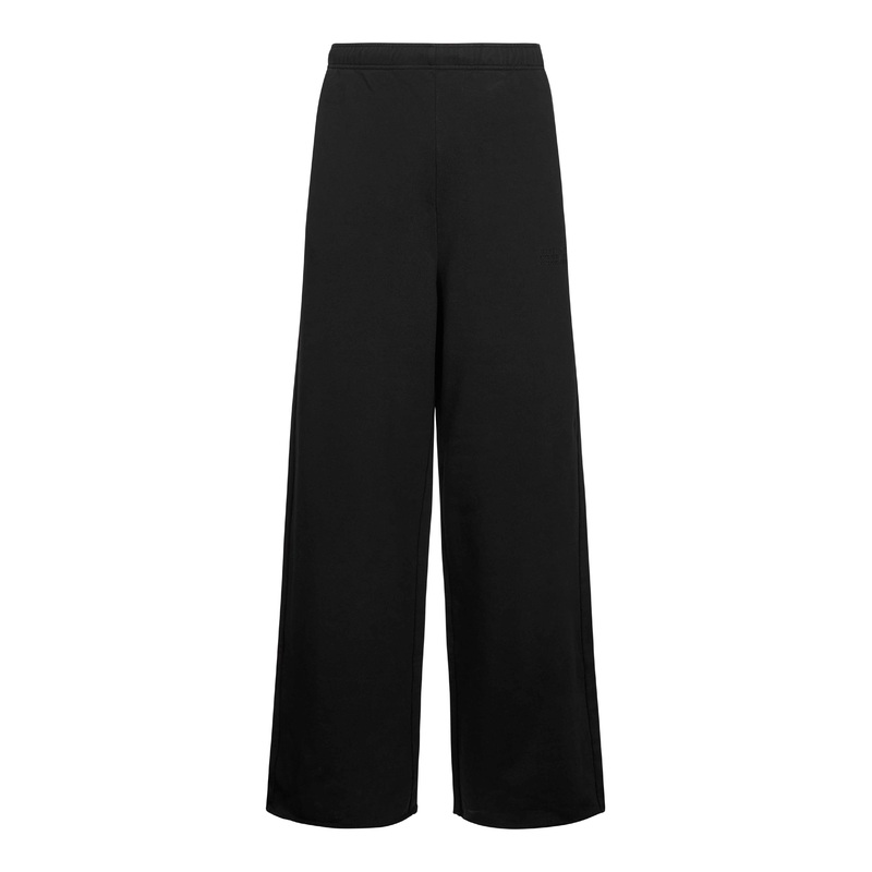 Black cotton jersey trousers|XS|S