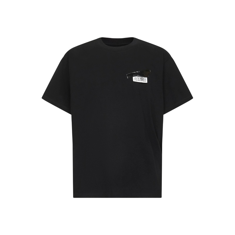 Black jersey trompe l’oeil T-shirt