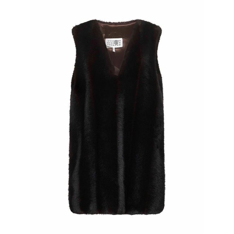 Brown faux fur minidress|38|40