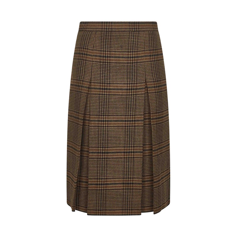 Brown Prince of Wales midi skirt