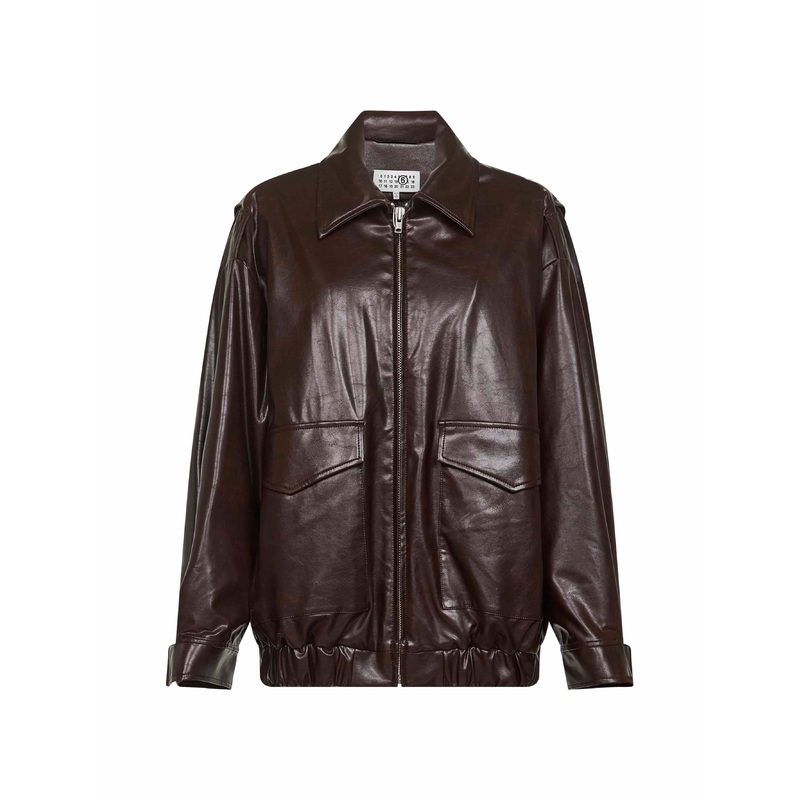 Burgundy eco-leather jacket|38|40