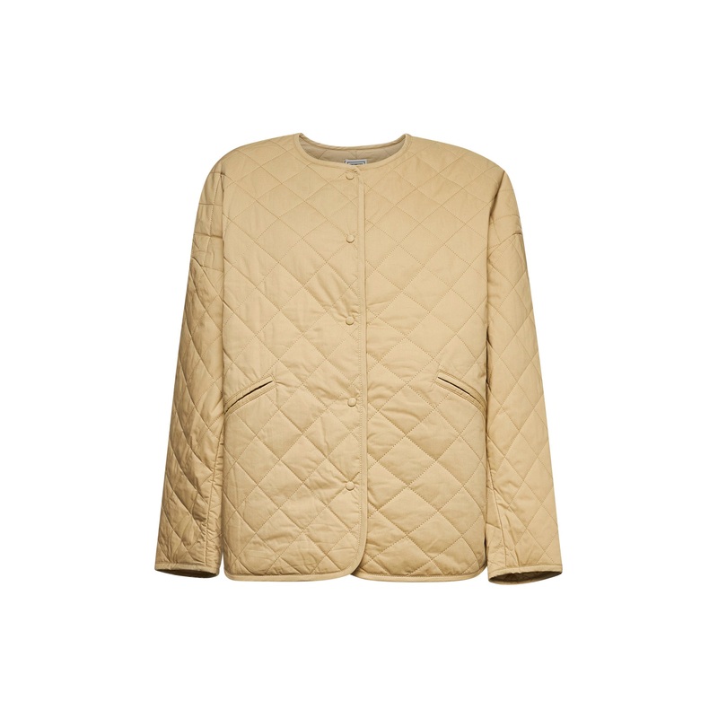 Beige organic cotton quilted jacket