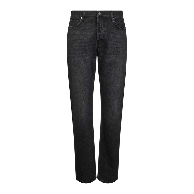 Black cotton denim Blake straight jeans