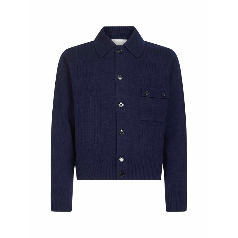 Blue wool knit cardigan|M|L|XL