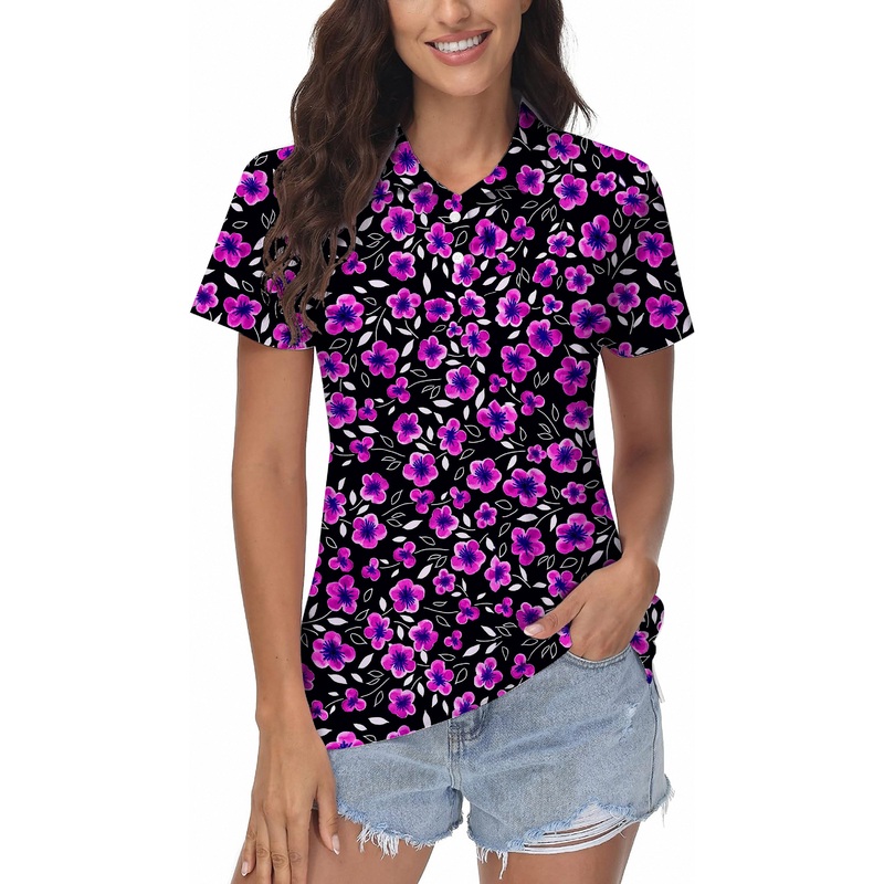 Floral Out Women’s Golf Polo|S|M|L|XL|2XL|3XL|4XL|5XL|6XL