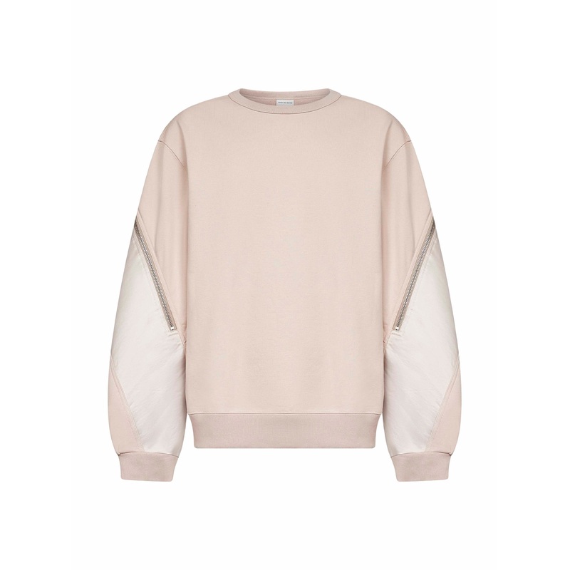 Pink contrasting panels crewneck sweatshirt