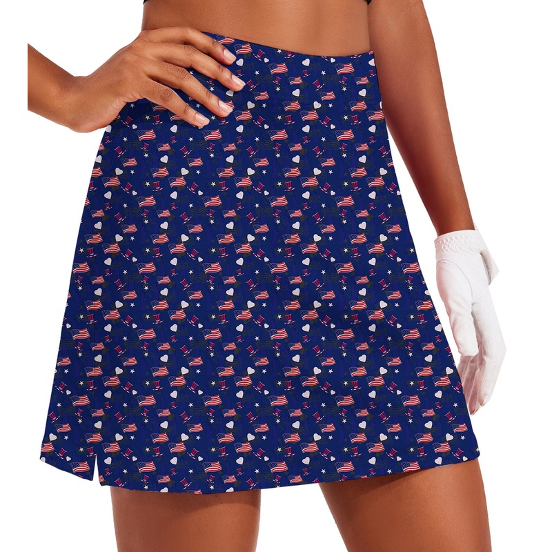 Women’s The Statue of Liberty Golf Skirts Inner Shorts Pocket