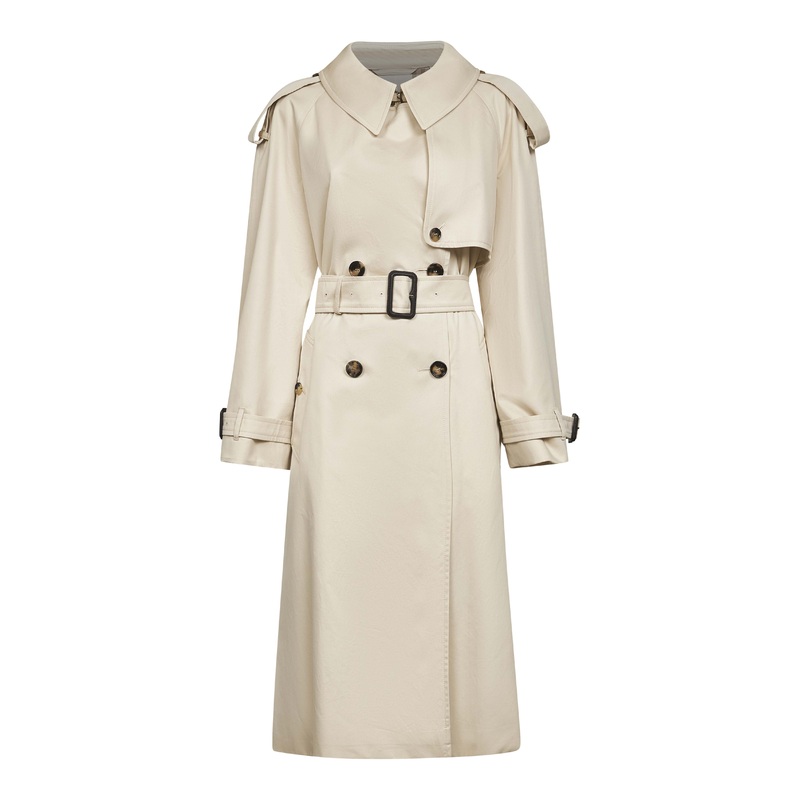 Beige gabardine Fitzrovia long trench coat