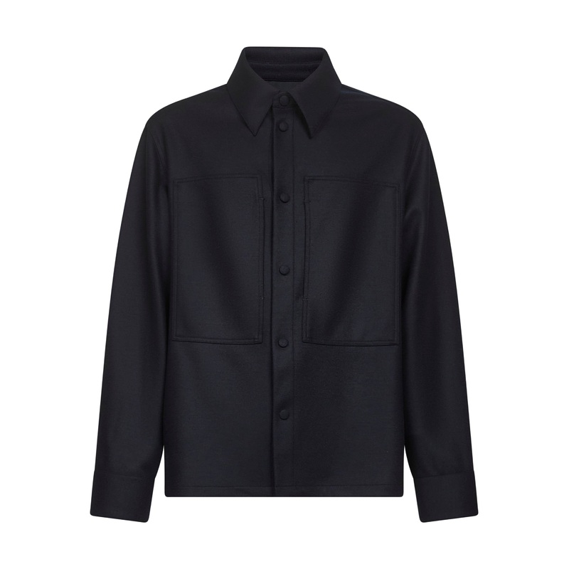 Blue Melton wool shirt|46|48|50