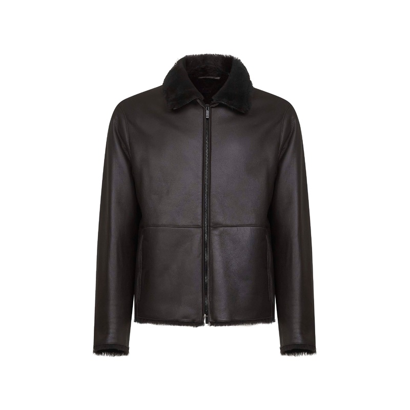 Brown sheepskin blouson|50|52|54