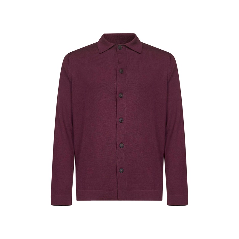 Burgundy virgin wool knit shirt