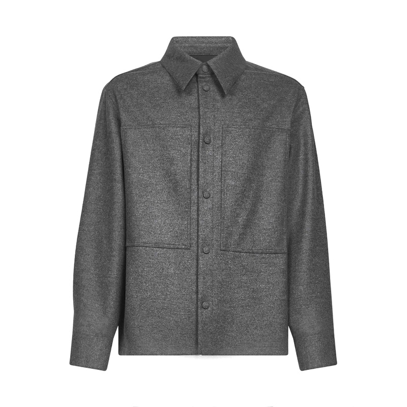 Grey Melton wool shirt|46|48|50