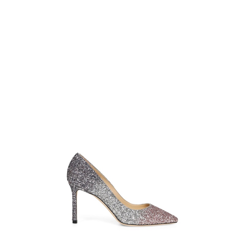 Multicolor glitter fabric Romy 85 pumps