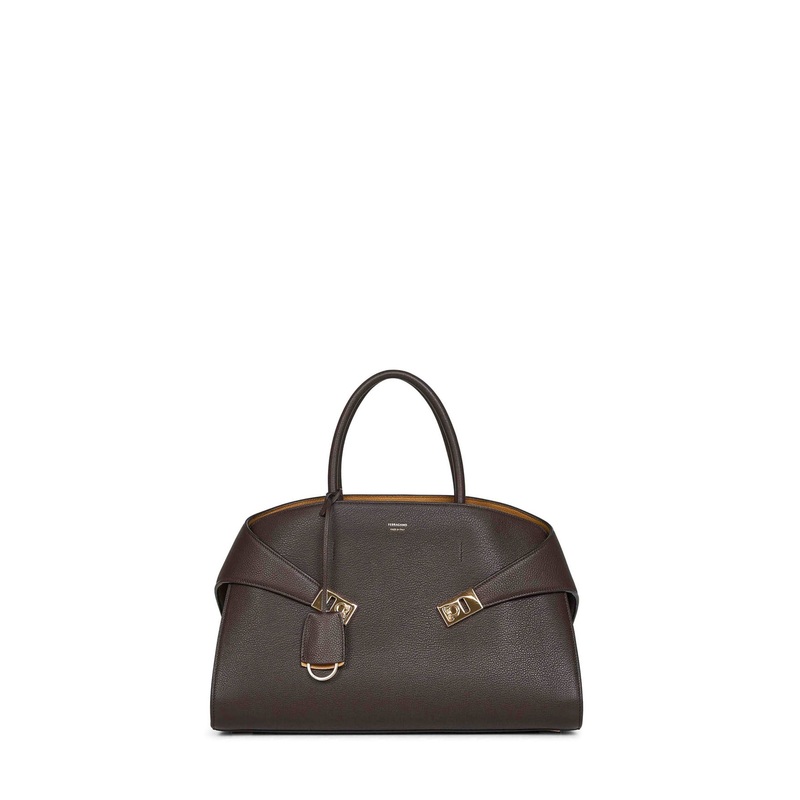 Brown Hug bicolor handbag (L)|PZ