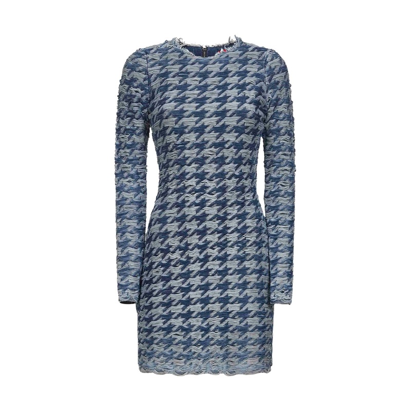 Light blue houndstooth denim M-Halma minidress