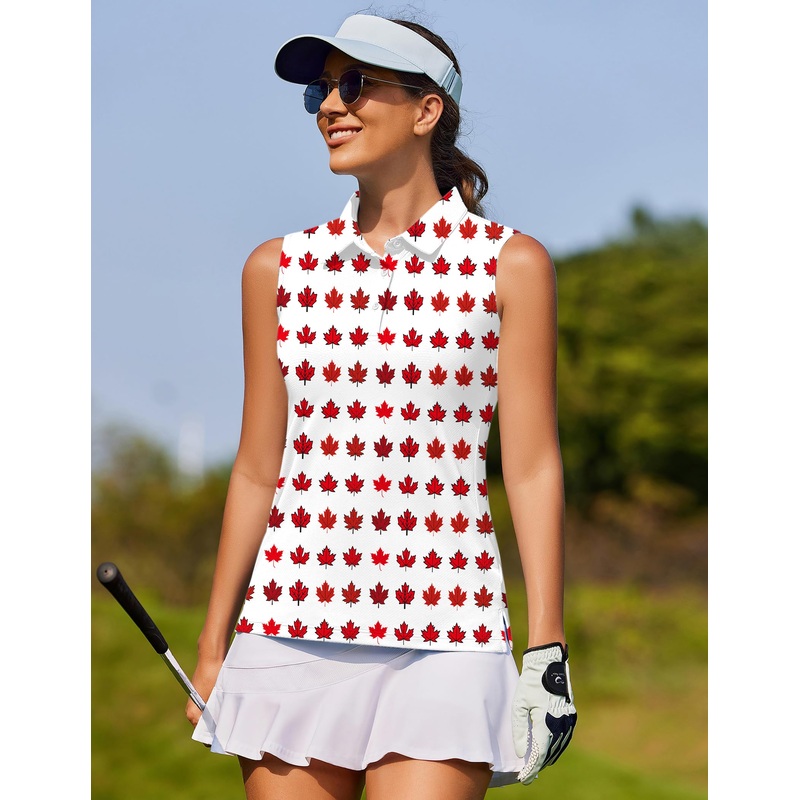 Canada Red Maple Leaves Women’s golf Sleeveless shirt