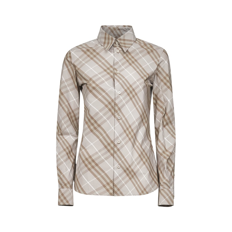 Grey Check cotton slim fit shirt