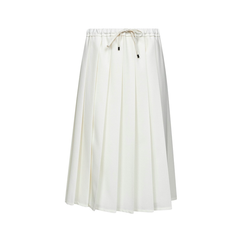 Ivory canvas Pleated Track skirt