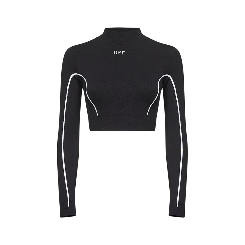 Black knit Off Stamp activewear top