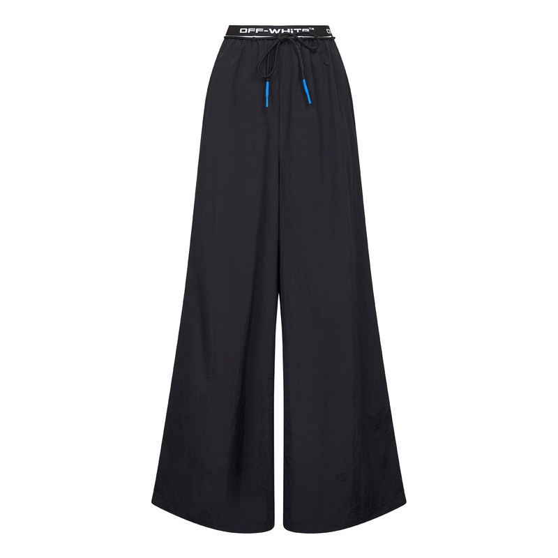 Black nylon Logoband NY activewear trousers