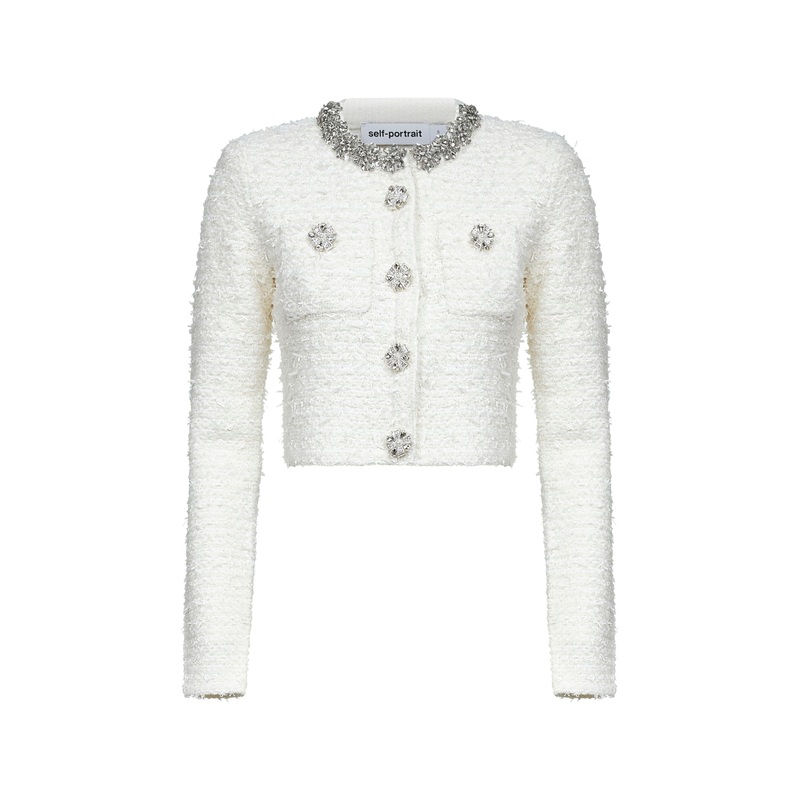 Cream boucl knit cardigan|XS|S|M|L