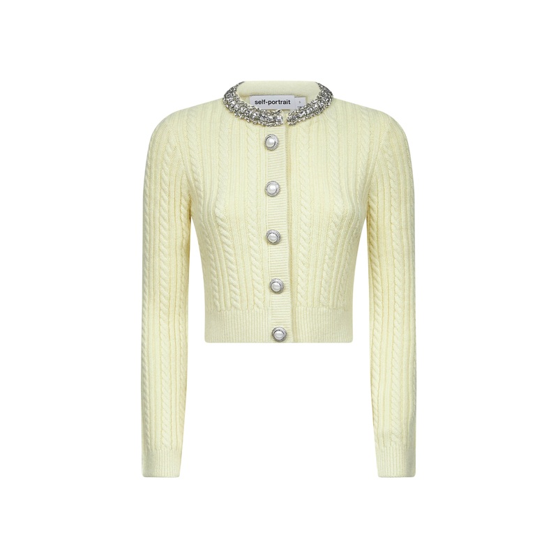 Yellow cable knit cardigan|XS|S|M|L