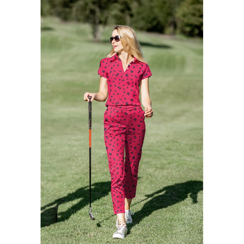 Women’s Golf Polo+Pants Set Canadian Flag Paw