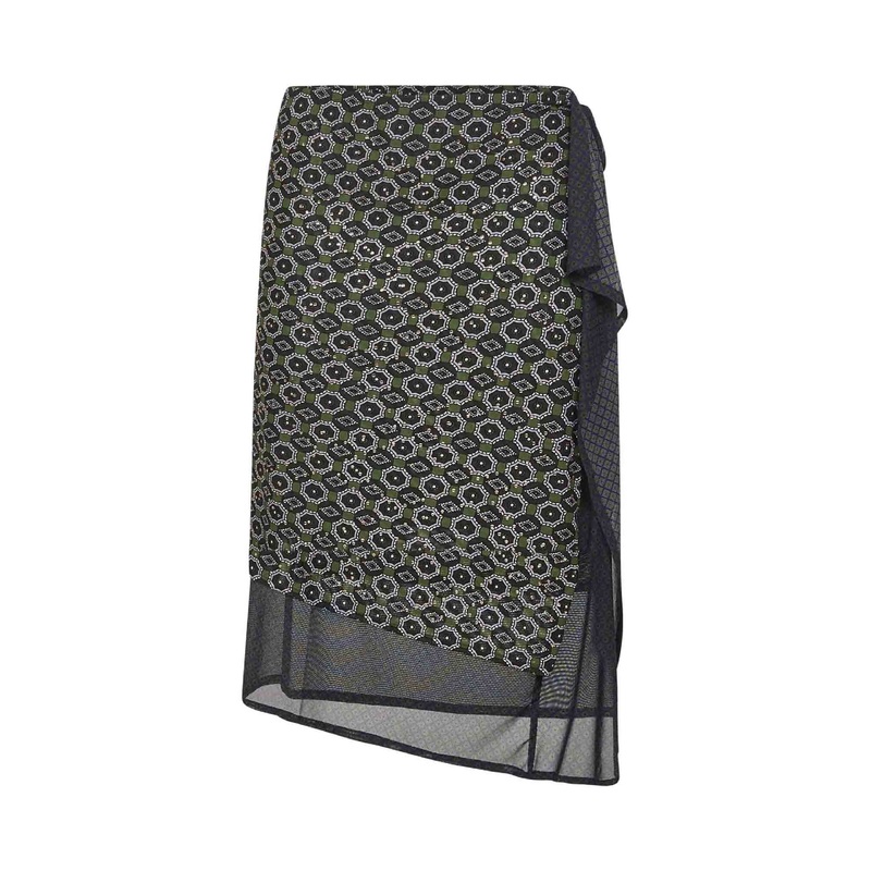 Dries Van Noten midi skirt with print