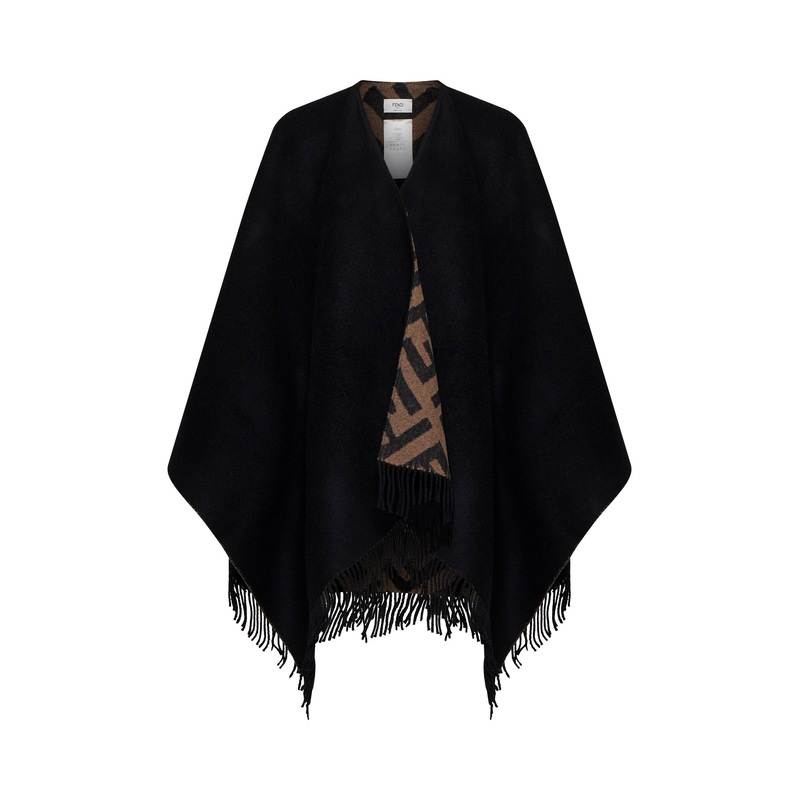 Poncho in Multicolor FF Cashmere and Wool