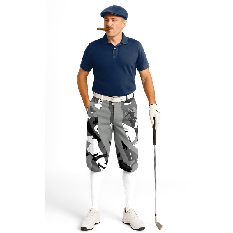 Black And White Golf Men’s Golf Knickers Pants