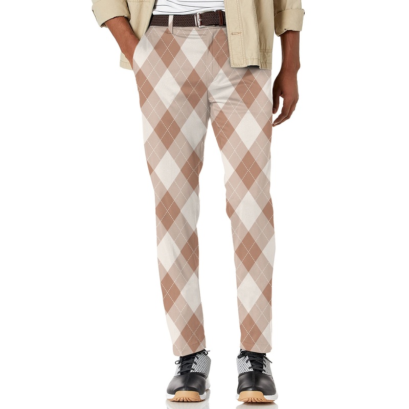 Men’s brown Argyle Stretch Golf Pants