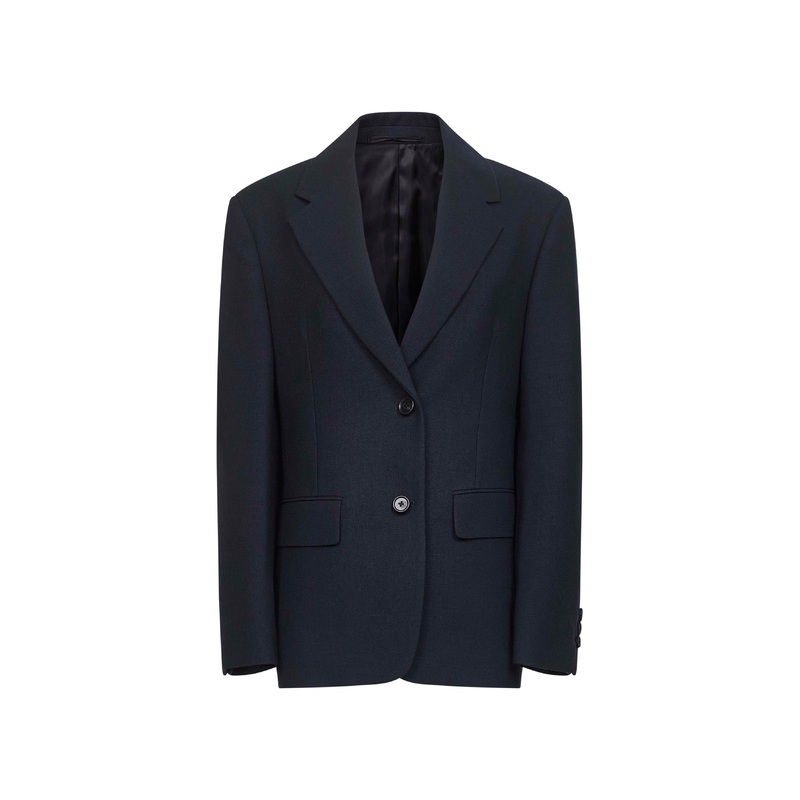 Blue rush stitch single-breasted blazer