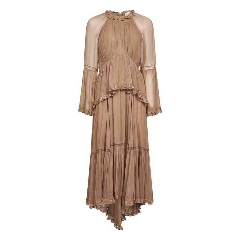 Brown viscose Hypnotic peplum dress