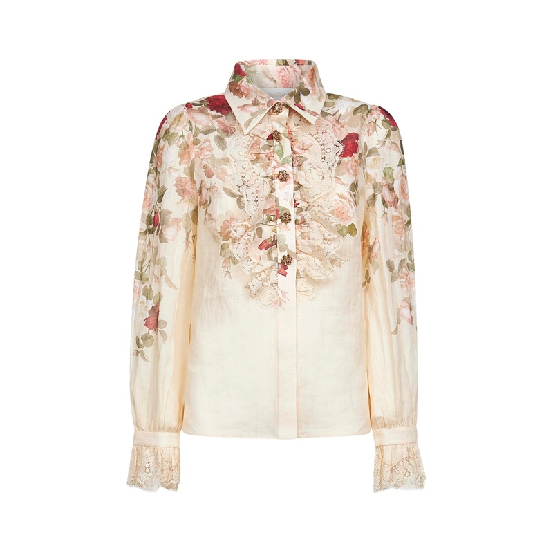 Cream Cascade print Hypnotic Tux shirt