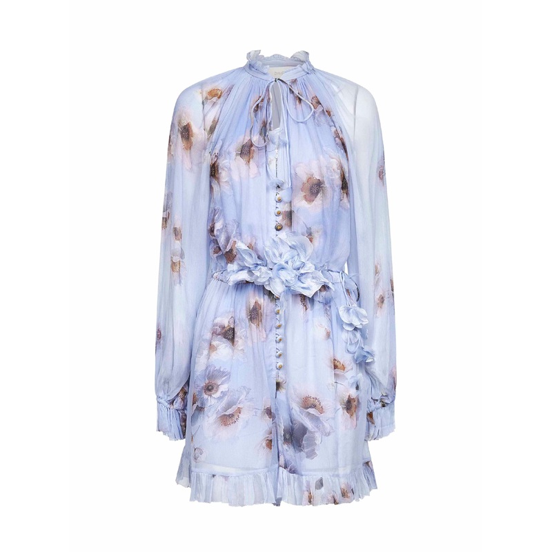 Lilac Poppy-print viscose Hypnotic playsuit